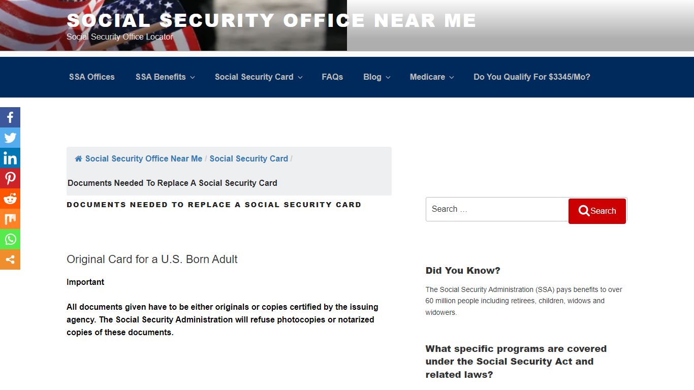 Documents Needed To Replace A Social Security Card